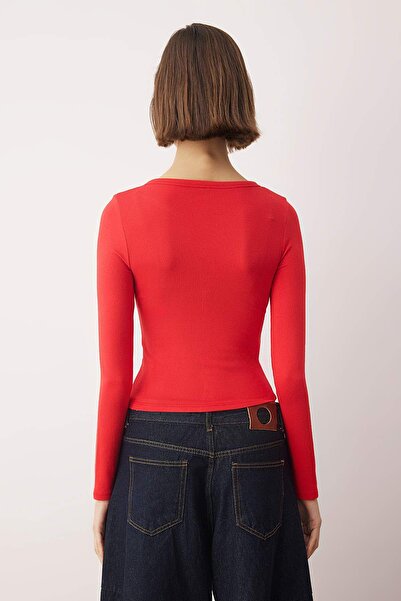 Trendyol Collection Red Knitted Blouse Twoaw26Bz00193