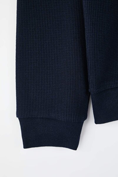 Trendyol Collection Μαύρο- Ναυτικό Μπλε Νέο oversized / Φαρδιά εφαρμογή 2-συσκευασία Φούτερ με υφή βάφλας TMNAW26SW00028