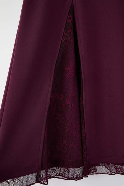 Trendyol Curve Πλεκτή φούστα μεγάλου μεγέθους Plum Midi TBBAW26AZ00028
