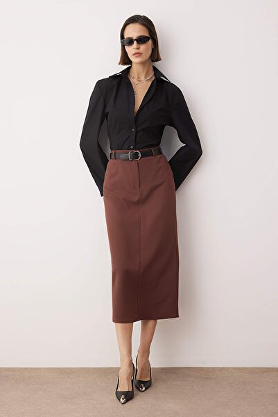 Trendyol Collection Fusta maro TWOSS24ET00129