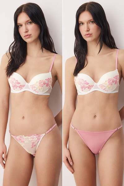 Trendyol Collection Біло-рожеві трикотажні труси-сліпи THMAW26KU00024