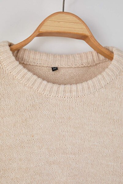 Trendyol Curve Кам'яний широкий фасон м'якої фактури трикотажний светр TBBAW26AN00061