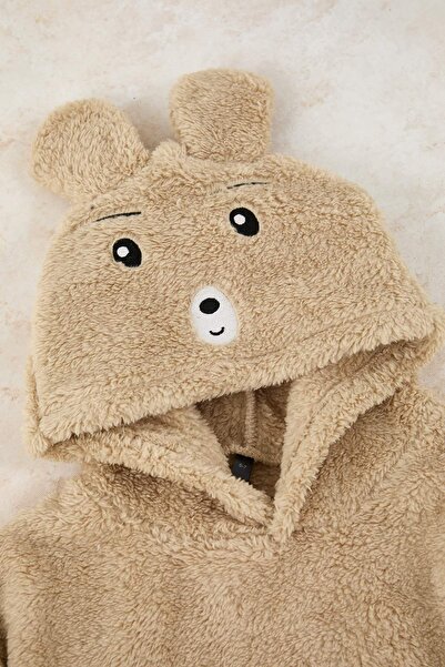 TRENDYOLKIDS Beigefarbenes Mini Me gestricktes Unisex-Kinderpyjama-Set