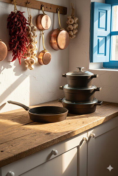 Masterchef Master Chef Die-Cast 7-Piece Striped Cookware Set