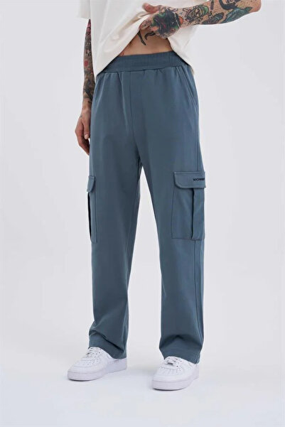 Machinist Ανδρικό φαρδύ καπνιστό παντελόνι Cargo Pocket Relaxed