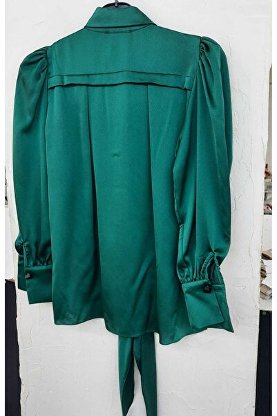 MYMİSİY ΣΑΤΕΝ ΜΕΤΑΞΙ ΠΟΥΚΑΜΙΣΟ ΜΠΛΟΥΖΑ - ΠΡΑΣΙΝΟ ΜΕΓΕΘΟΣ 34-48