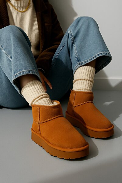 MUGGO Dámské denní mini kotníkové boty s tlustou podrážkou a chlupem uvnitř, zaručená kvalita HUG