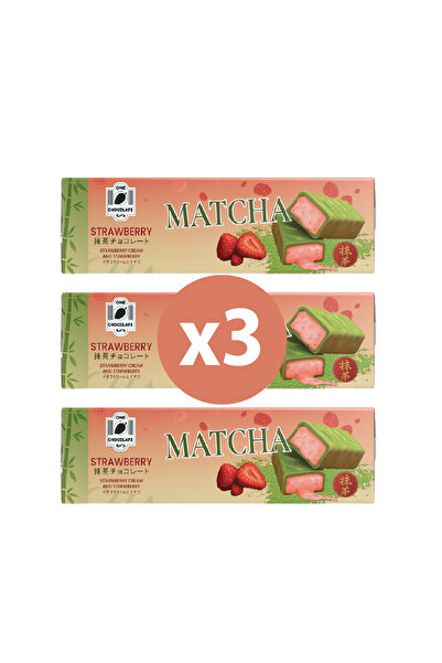 One Chocolate Matcha Çilek Dolgulu Çikolata 40g x 3