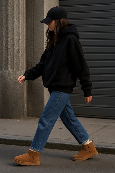 MUGGO Dámské denní mini kotníkové boty s tlustou podrážkou a chlupem uvnitř, zaručená kvalita HUG