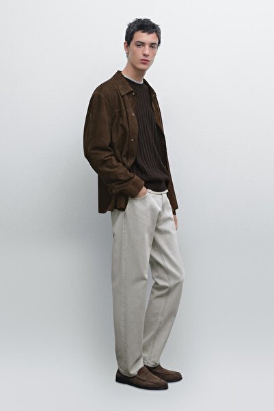 Massimo Dutti Hafif süet deri ince ceket