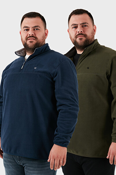 Buratti Regular Fit Anti-Pilling Plus Size Fleece-Lined Cold-Proof 2-Pack Fleece Men's Polar 59