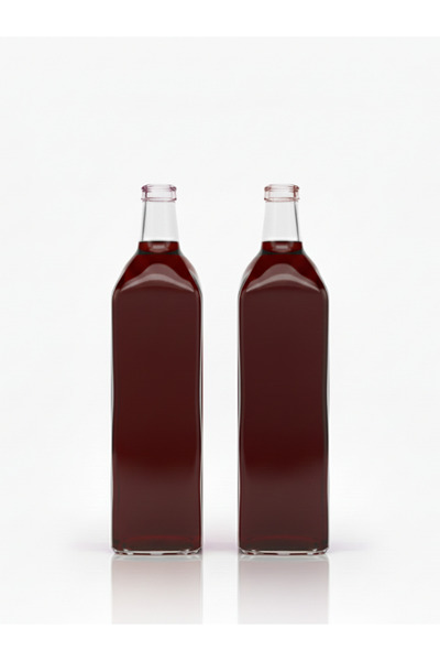 Viyalente وعاء زيت شفاف سعة 1 لتر - 2 قطعة 1000 زجاجة زيت ماراسكا