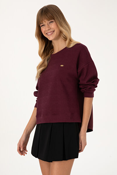 U.S. Polo Assn. Women's Burgundy Crew Neck Sweatshirt 50309454-Vr177
