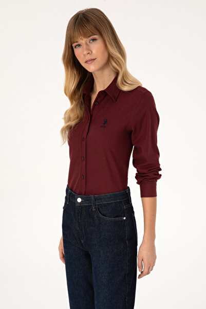 U.S. Polo Assn. Women's Burgundy Long Sleeve Basic Shirt 50316518-Vr177