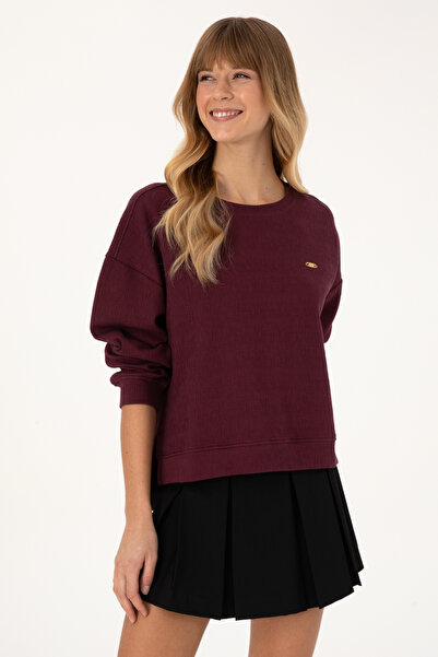 U.S. Polo Assn. Women's Burgundy Crew Neck Sweatshirt 50309454-Vr177