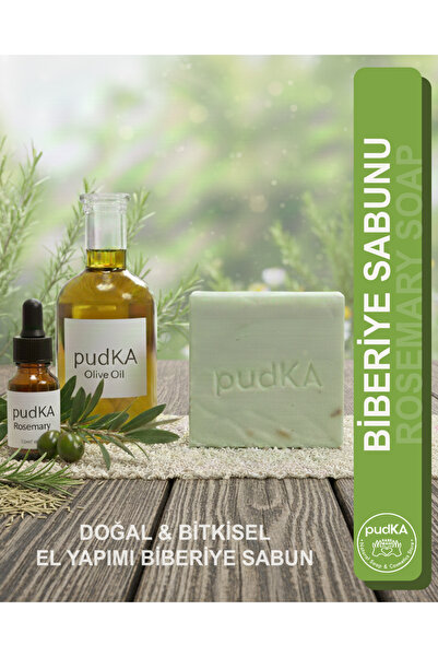 pudKA Doğal, El Yapımı ve Zeytinyağlı Biberiye Sabunu - Saç Dökülmesi ve Kepe...