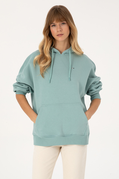 U.S. Polo Assn. سويت شيرت نسائي مينت مبطن بالصوف بغطاء رأس 50313567-VR090