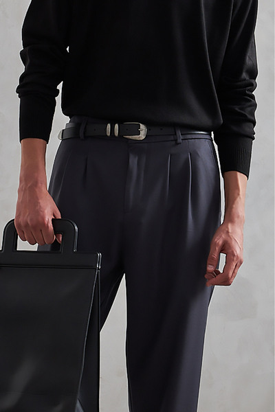 HYMAN Ανδρικό υφασμάτινο παντελόνι με πλισέ φαρδύ σχέδιο