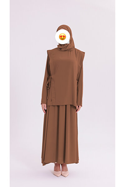 MARDİYE OFFİCİAL Medine İpeği Bağcıklı İkili Takım Günlük Elbise