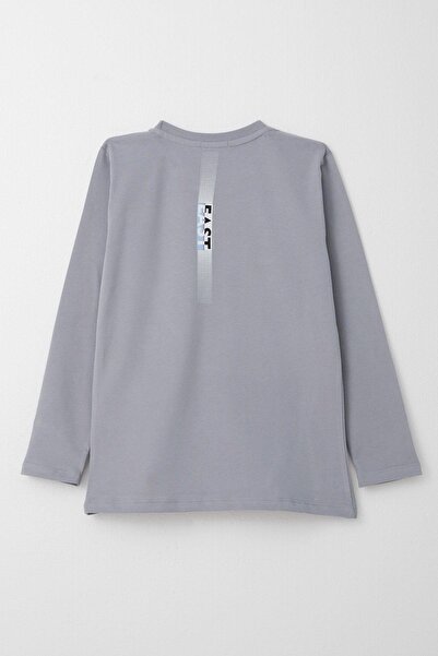 Breeze Boy's Long Sleeve T-Shirt Text Printed 6-12 Years, Gray