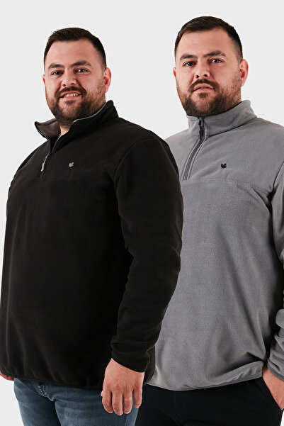 Buratti Regular Fit Anti-Pilling Plus Size Fleece-Lined Cold-Proof 2-Pack Fleece Men's Polar 59