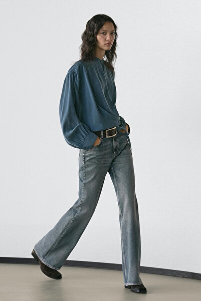 Massimo Dutti Kruvaze dökümlü bluz