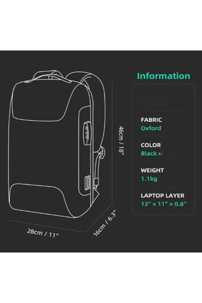 Zimtal Anti-Theft Waterproof Laptop Backpack with USB Charging Port and TSA Lock, Fits 15.6-inch