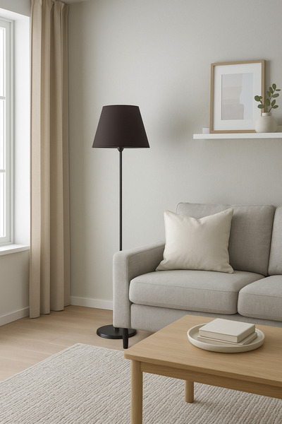 Lampada Rita Black Metal Lambader - Kahve