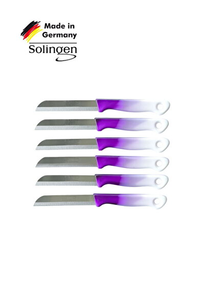 Solingen 6’lı Tırtıklı Ağız Büyük Geçişli Mor Meyve Bıçağı 1002