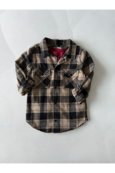 rg kidsstore Cămașă unisex pentru tânăr de iarnă pentru lemne - design în carouri