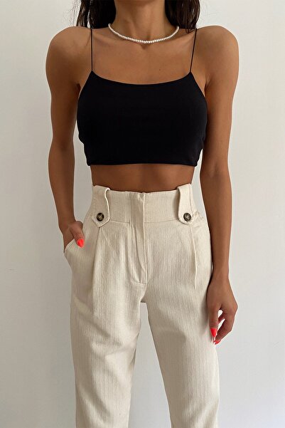 Lady Pixie Лляні штани з подвійними штанинами та еполетами