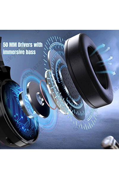 Skylaze Ακουστικά Gaming G58, RGB, Στερεοφωνικό HD, Μικρόφωνο ANC, Ηχεία 50 χιλ., Υπολογιστής, PS4, PS5, XBOX