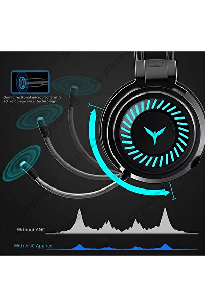 Skylaze Ακουστικά Gaming G58, RGB, Στερεοφωνικό HD, Μικρόφωνο ANC, Ηχεία 50 χιλ., Υπολογιστής, PS4, PS5, XBOX