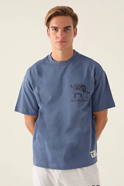 Yale Блуза Buldogs Indigo Erkek - Rahat Kesim