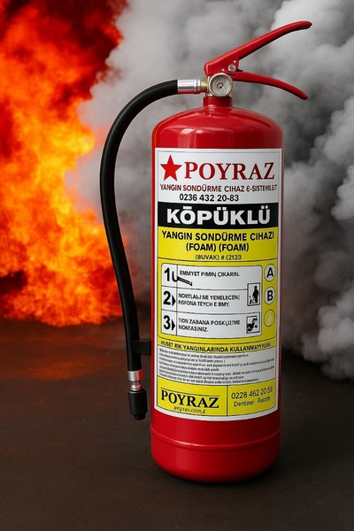 POYRAZ 6kg Yangın Söndürme Tüpü Kimyevi Kopuklu 2022 Uretım 2026 Tekrar Dolum...