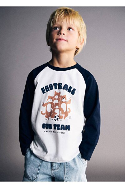 MANGO Baby Kayık desenli pamuklu tişört