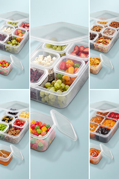 viyolmarketim 6+1 Compartment Breakfast Storage Container Set – Picnic and Fo...