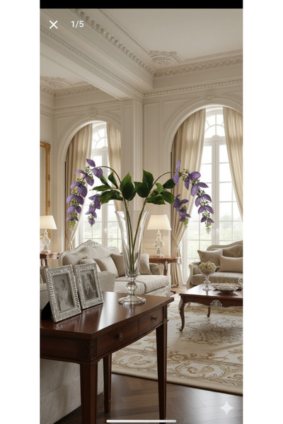 yapay çiçek evi 1 ADET 2 DALLI MEDİNE GÜLÜ ÇİÇEĞİ MOR RENK EV DEKOR SAKSI SAR...