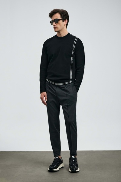 Lufian 112190335 Pıto Jogger Pants Slim Fit Men's Pants Smoked