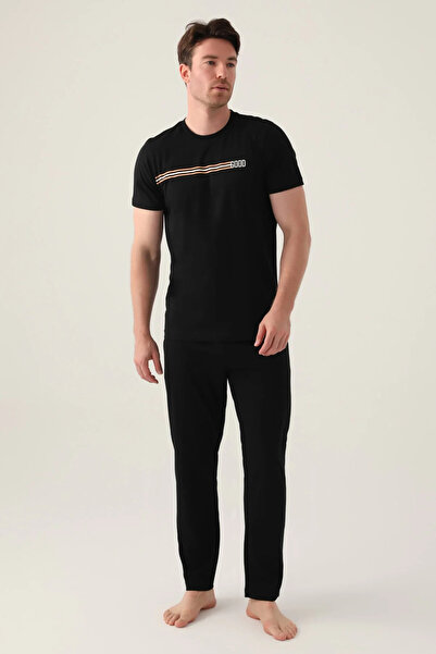 Arnetta Καλό μαύρο ανδρικό σετ πιτζάμες