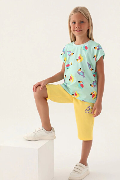 Rolypoly Girl's Green Capri Set