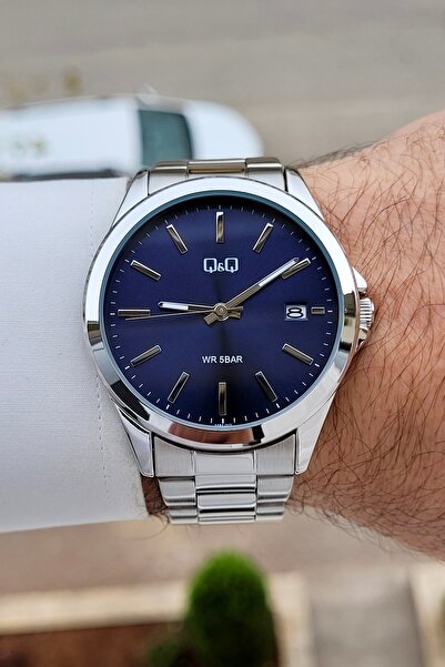 Q&Q Kadranı Lacivert Kordonu Metalik Renk 2 Yıl Garantili 43 mm Göstergeleri ...