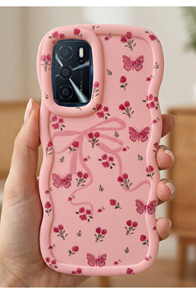 Rivor Oppo A16 & Oppo A54 & Oppo A55 Kılıf Kamera Çıkıntılı Kurdele Ve Çiçek ...