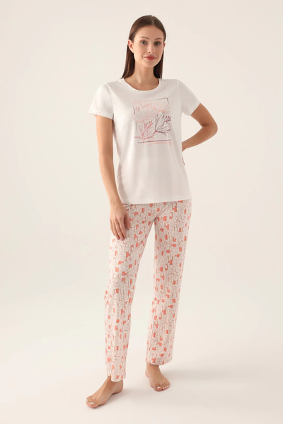 Arnetta Σετ γυναικεία κοντομάνικη πιτζάμες Dreaming White