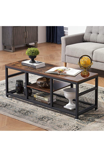 AGD Modern Design TV Stand, Media Entertainment Center with 3 Display and Storage Shelves for Living