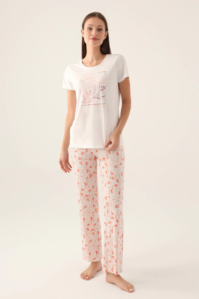 Arnetta Σετ γυναικεία κοντομάνικη πιτζάμες Dreaming White