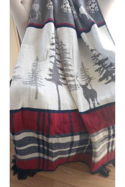 Romans Christmas Themed Cotton - Double-Sided - Single Blanket 150X200 cm - Model: Sorbier