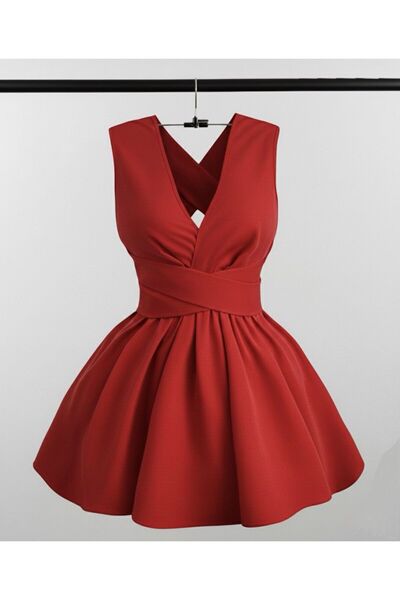 EUROPA Sırt dekolteli fiyonklu elbise