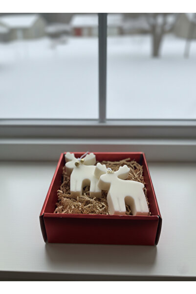 Lumin İstanbul 2'li Yılbaşı Geyiği Amber Kokulu Hediyelik Mum Seti