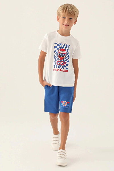 Rolypoly Boy's White Bermuda Suit